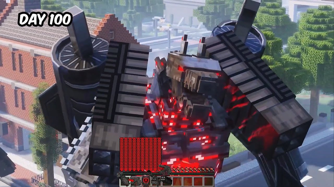 Tóm Tắt 100 Ngày || Trở Thành Mecha Godzilla Sinh Tồn Trong Thế Giới Minecraft
