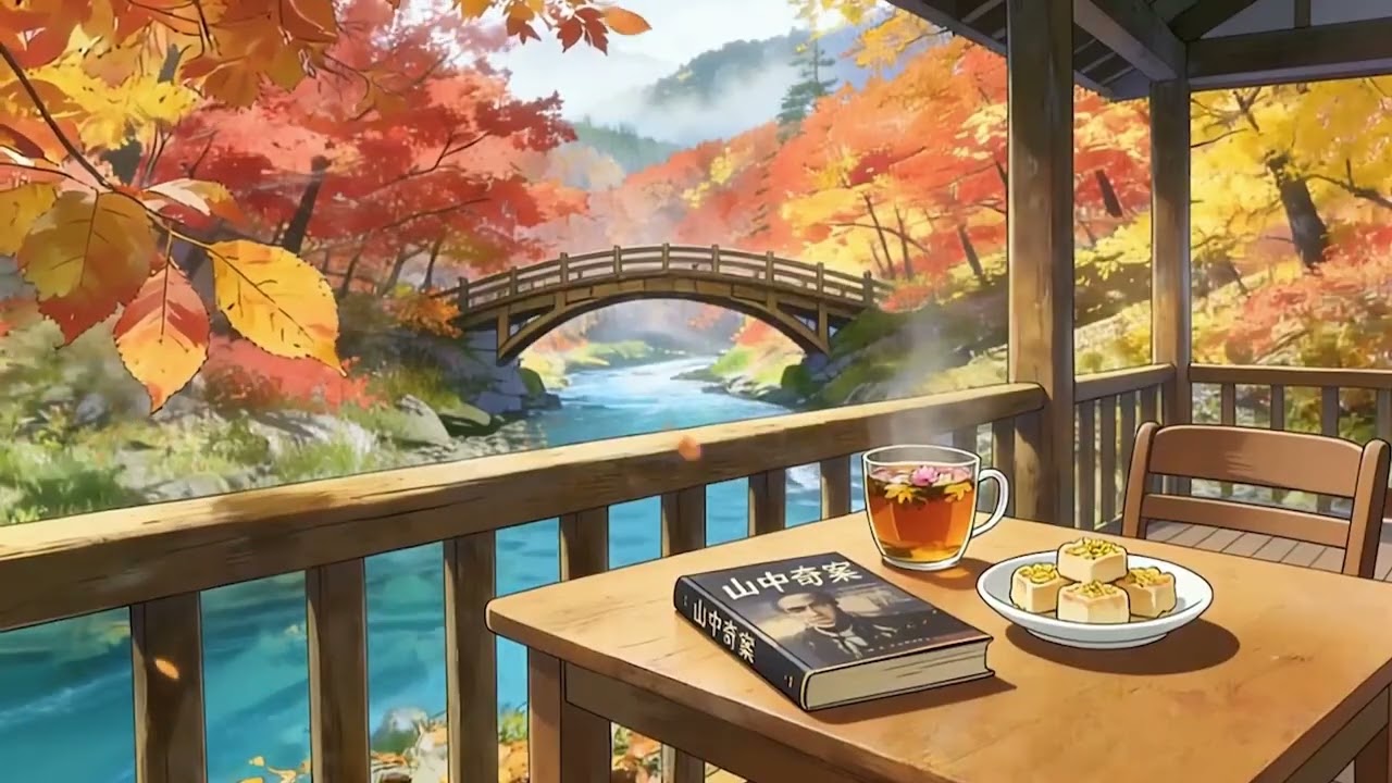 木屋前秋山紅葉舊書桂香伴溪水潺潺時光#relaxing #rain #rainsounds #asmr #relax #peace #SleepSounds #HeavyRain #RainSound