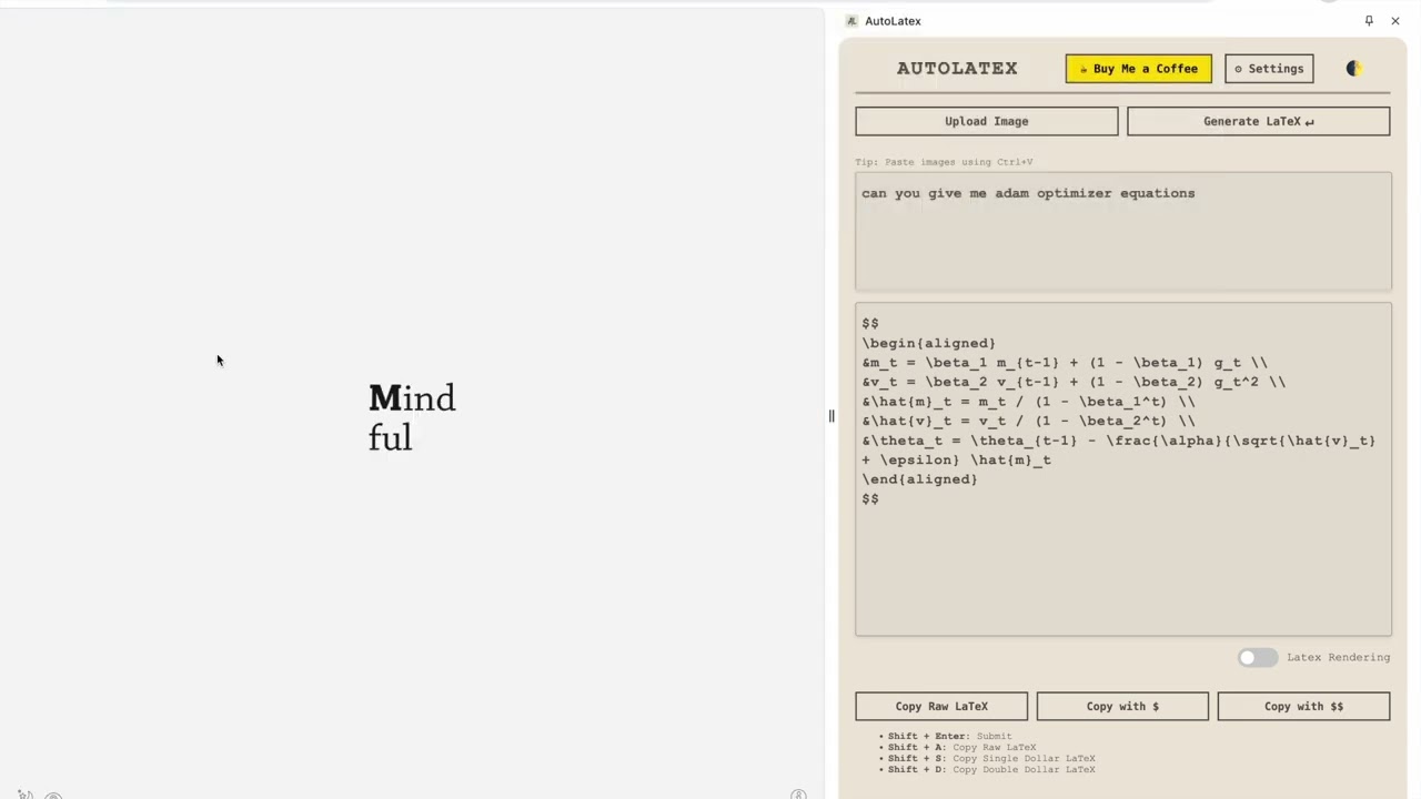 AutoLatex - text/img to latex with live rendering for ai researchers