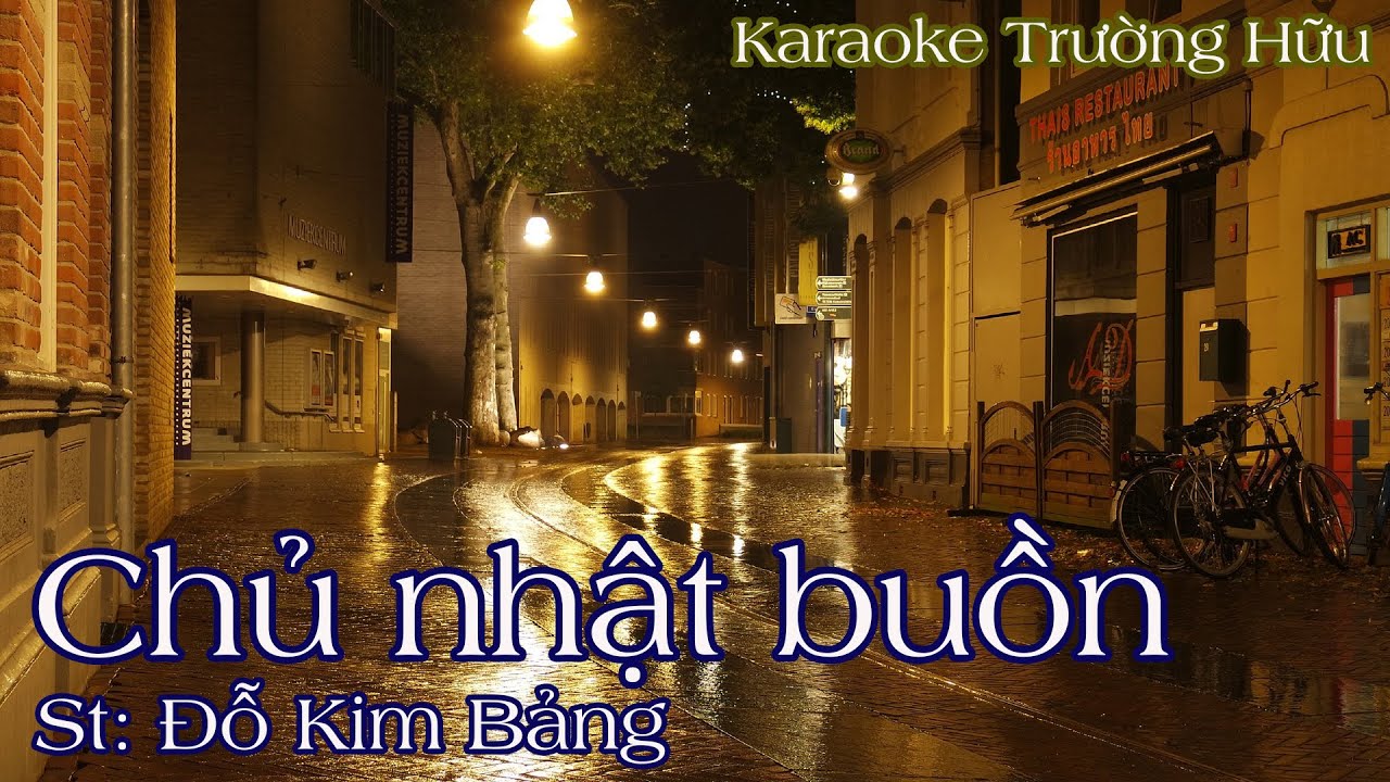 KARAOKE Chủ Nhật Buồn - Tone Nam | Trường Hữu