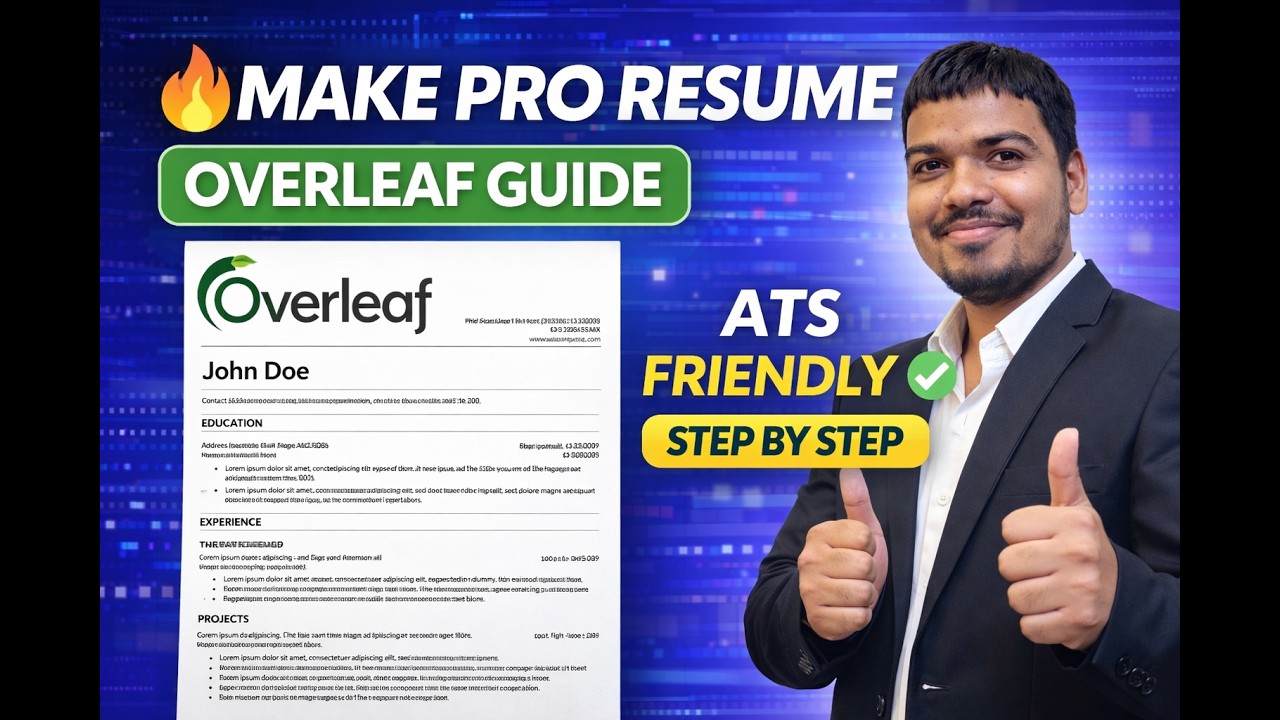 How to Make Professional Resume on Overleaf 🔥 ATS Friendly Resume | Step-by-Step Guide