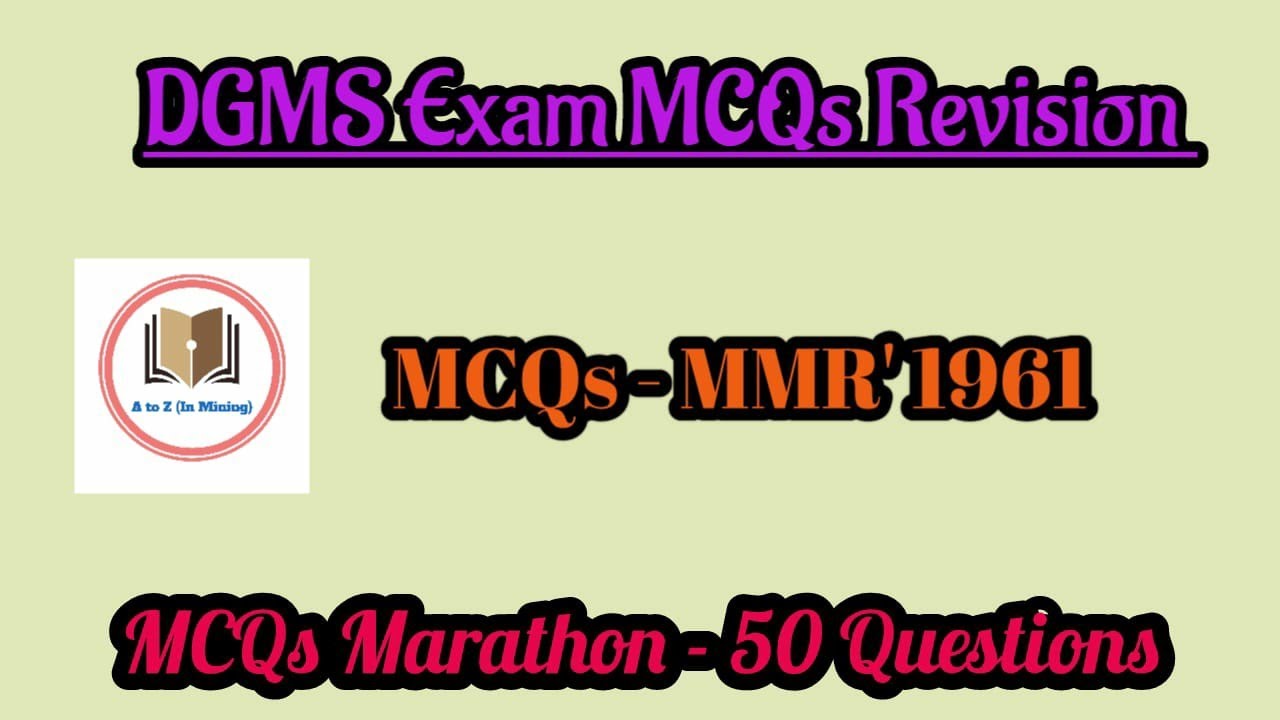 MCQs on MMR'1961||Q - 51 to 100 || DGMS Exam MCQs || A to Z || DGMS CBT exam