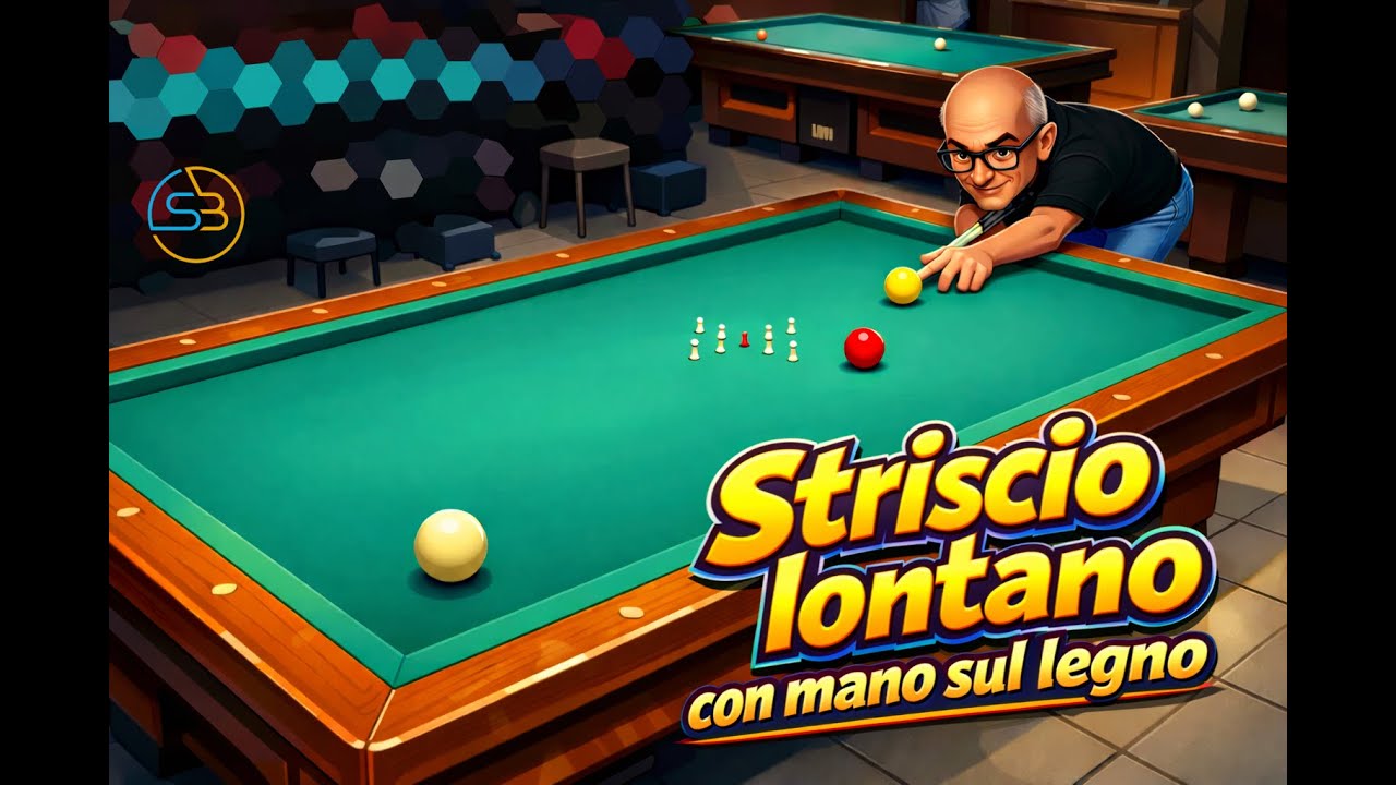 030 - Striscio lontano con mano sul legno. #billiards