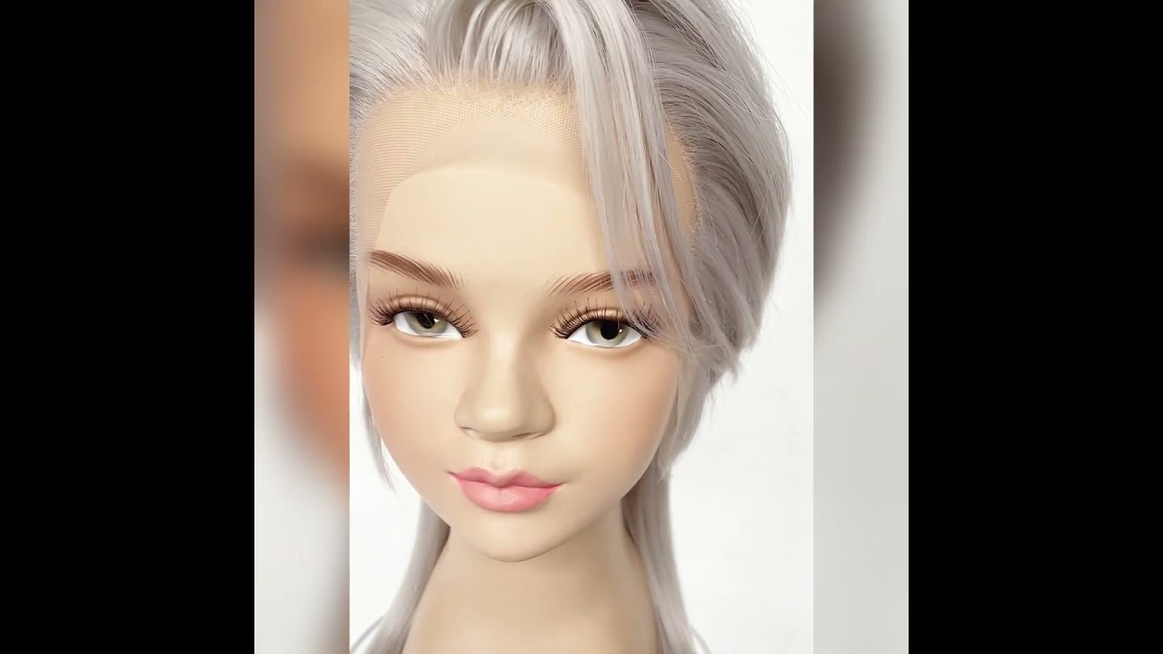 Pastel Grey Blonde Wolf Cut Straight Lace Front Synthetic Men's Wig LF6034
