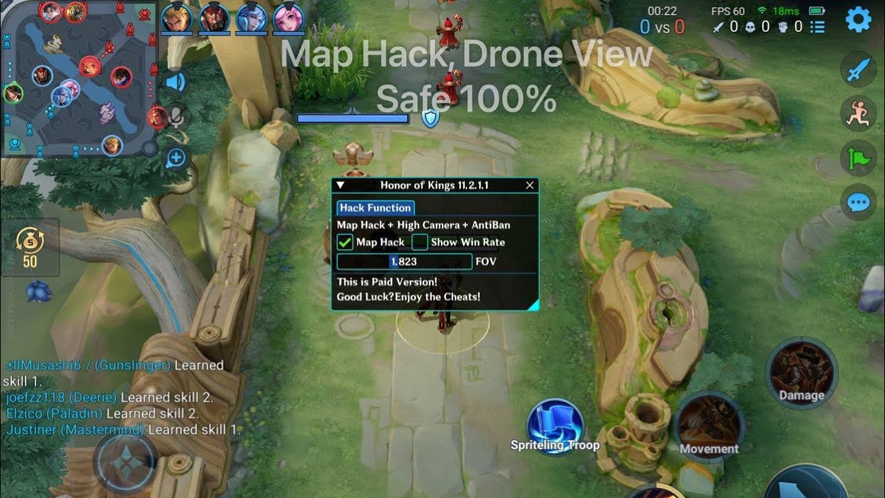 Honor of Kings Hack - Map Hack, Camera Slider, Safe 100% with Main Account