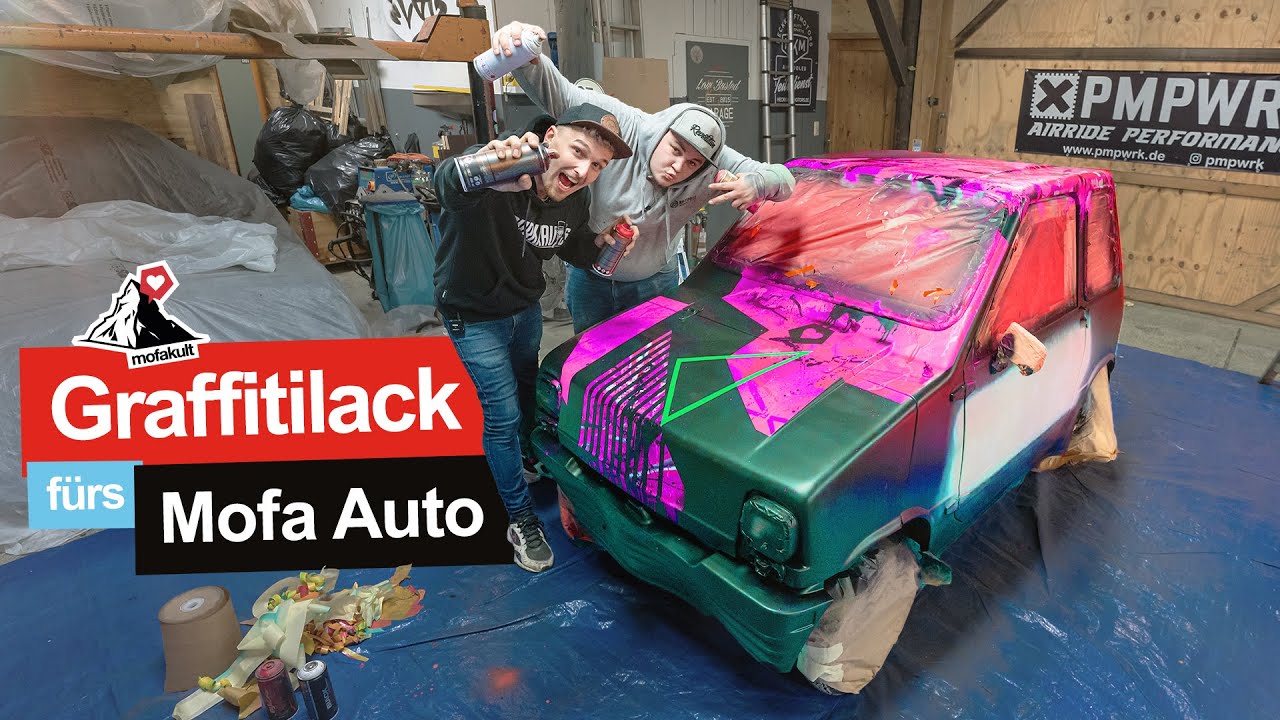Mofa Auto Projekt | Neulack vom Graffiti-Profi