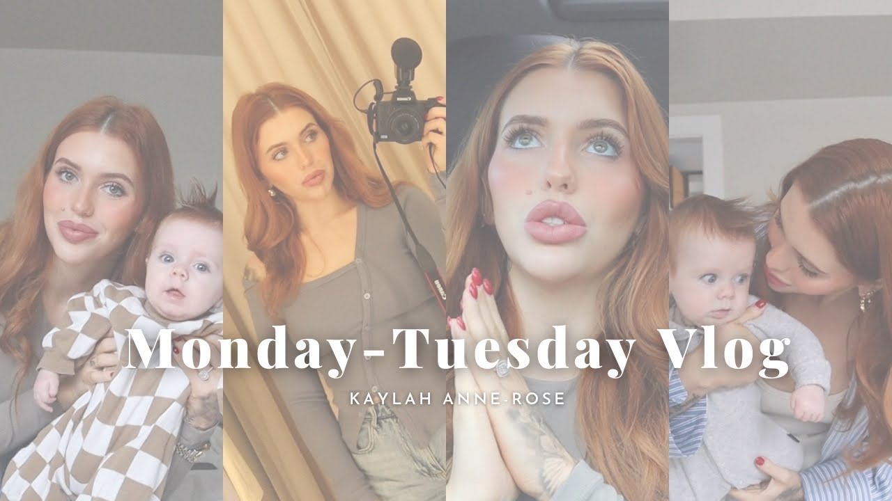 Monday-Tuesday vlog 💌 makeup + skincare routine, 4 month sleep regression, deliveries + nail day.