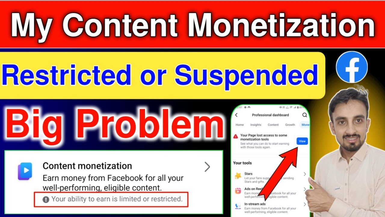 Big Problem 😭 Facebook Content Monetization Restricted | Your ability to earn is Limited