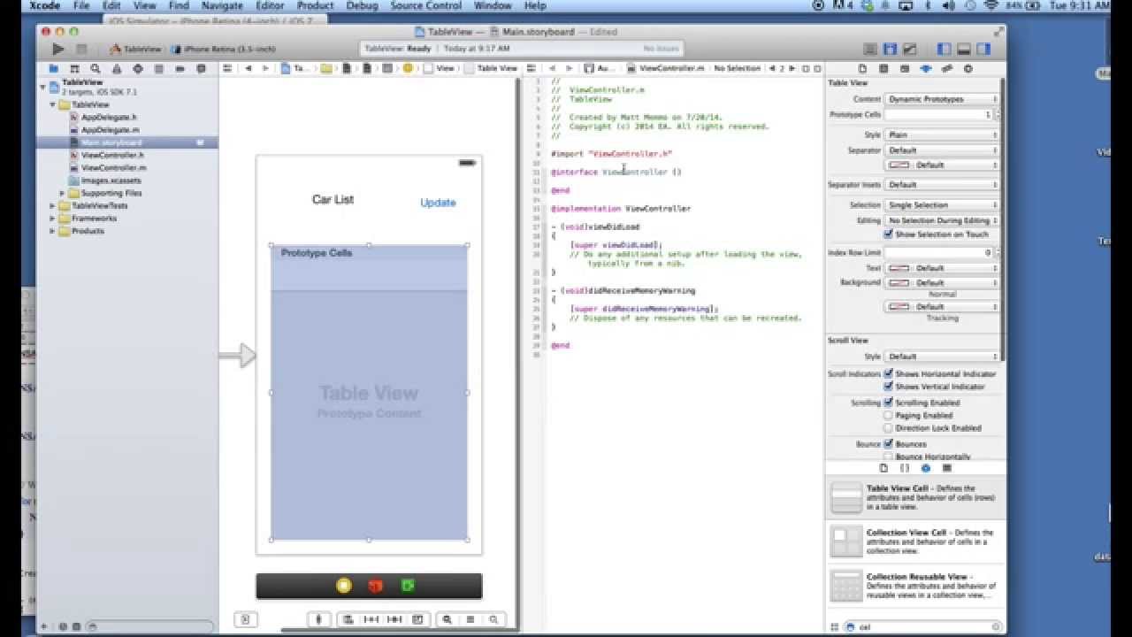 Xcode: How to Populate  and Updated a TableView