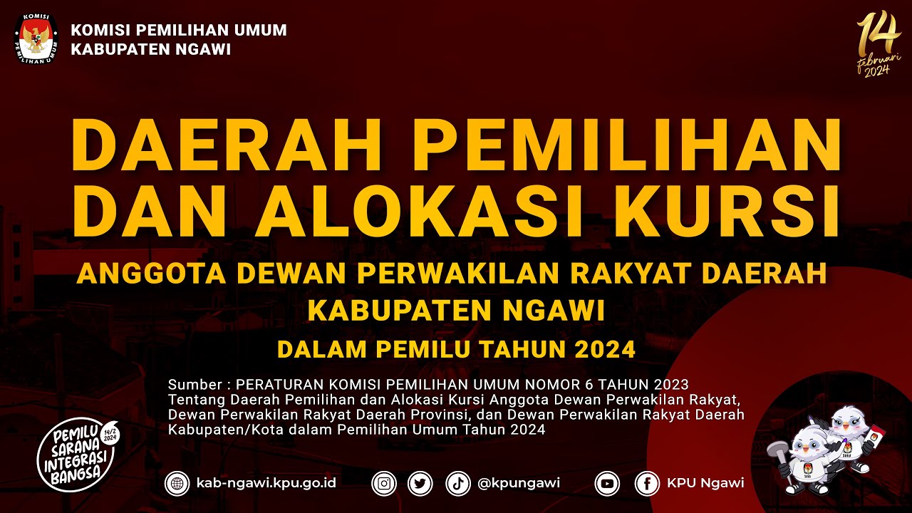 DAERAH PEMILIHAN DAN ALOKASI KURSI ANGGOTA DPRD KABUPATEN NGAWI PADA PEMILU 2024