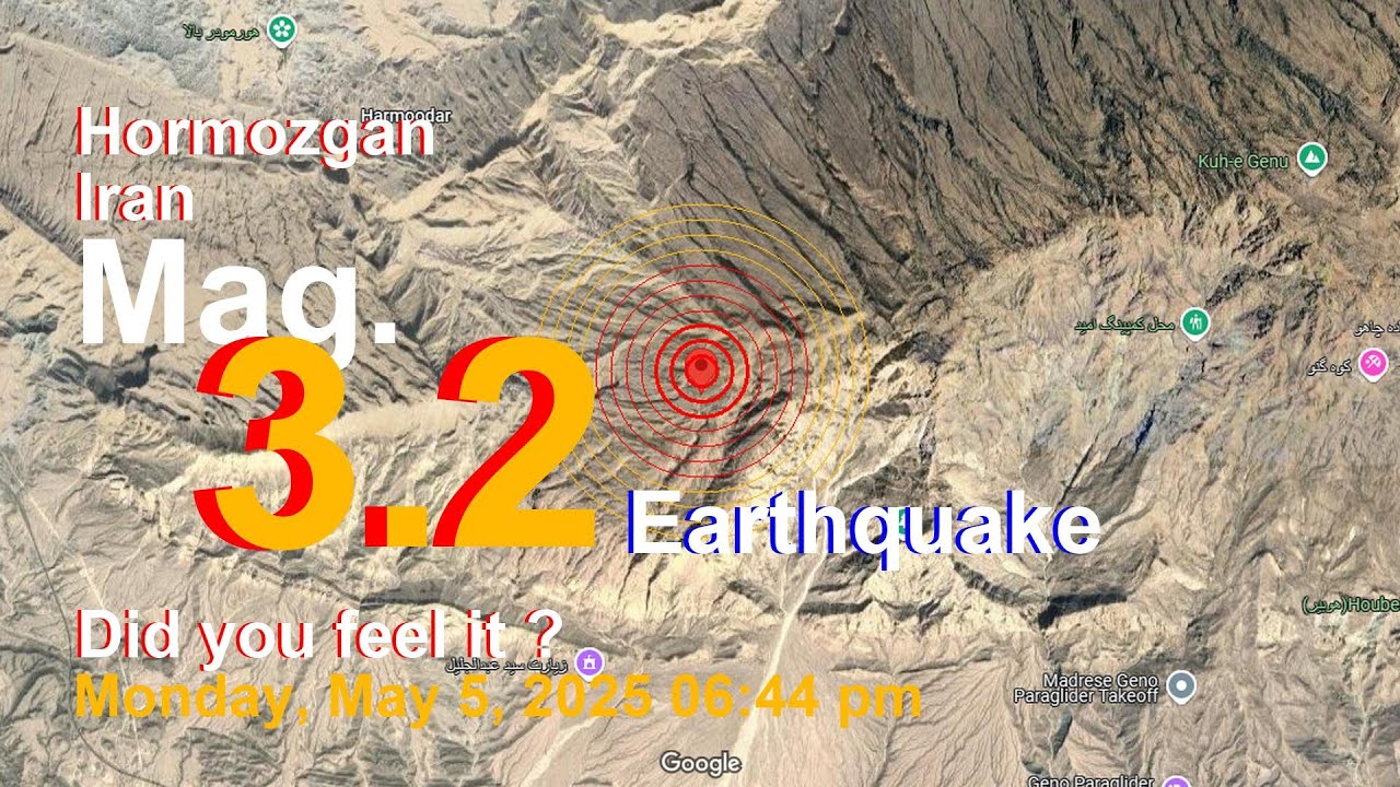 30 km Northwest of Bandar Abbas, Hormozgan, Iran Earthquake today