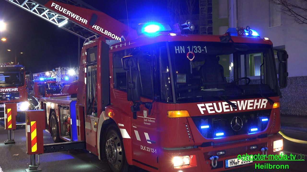 FEUERWEHR HEILBRONN / EINSATZFAHRZEUGE (DLK) / [Brandanschlag auf Gebäude] - [E]
