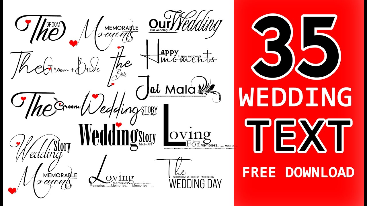 👰🤵 Wedding Album Text Title 2026 | FREE Clipart Download