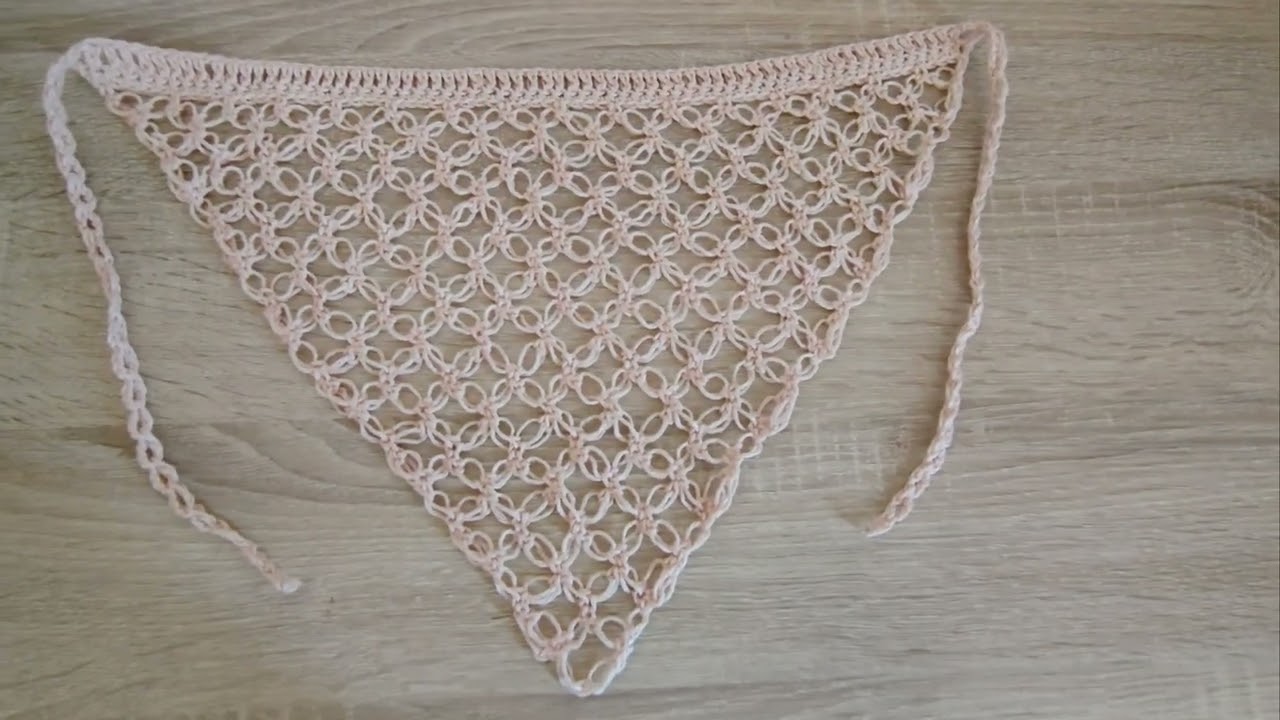 Bandana ponto segredo de croch&ecirc; 
