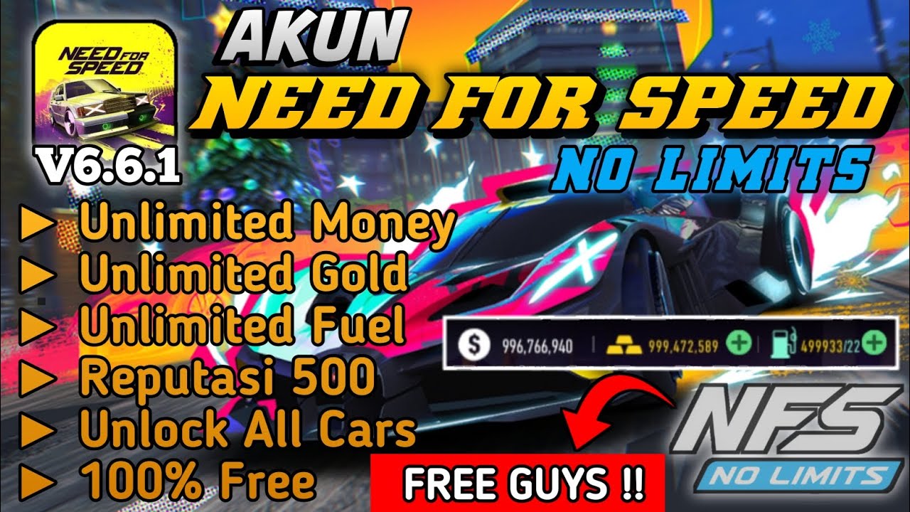 Gratisss‼️Akun Game Need For Speed No Limits, Unlimited Money Terbaru 2023 || @zorroofficial