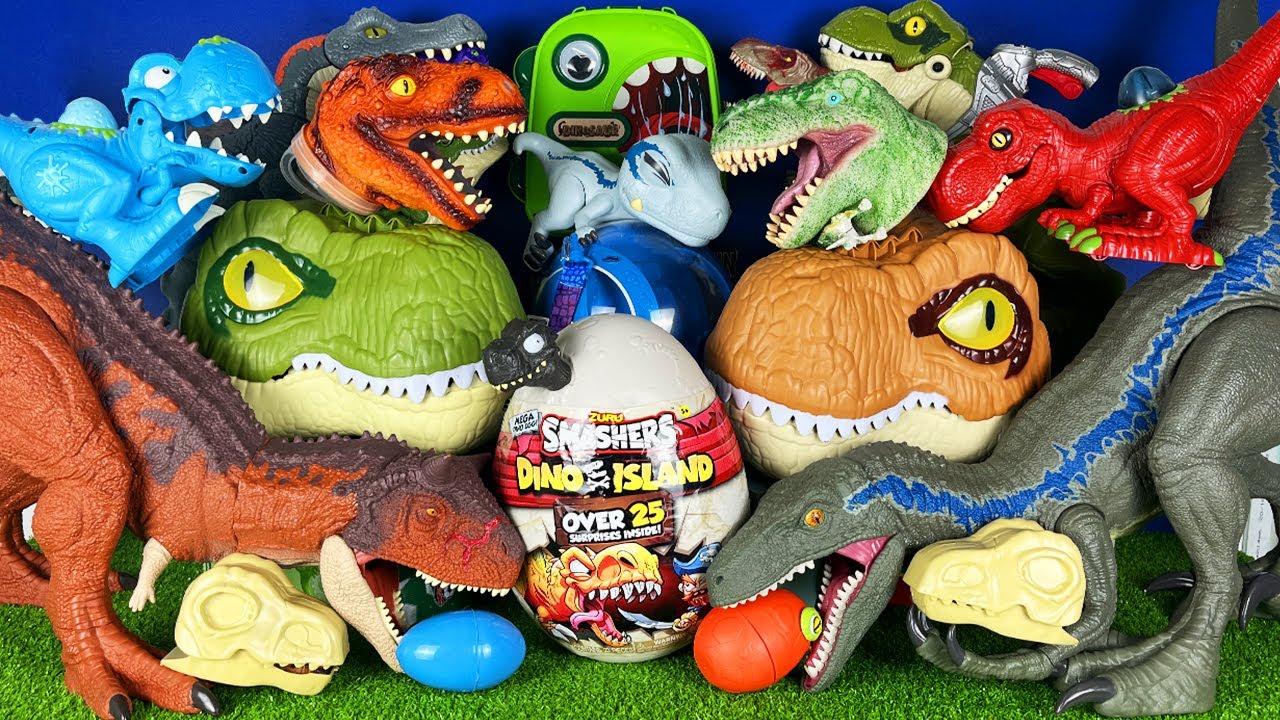 Jurassic World Unboxing Review Coloful Dinosaur Collection T-rex Dragon Dinosaur Eggs Dino Trucks