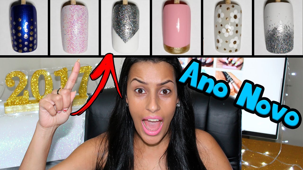 6 DICAS DE UNHAS DECORADAS RÁPIDAS E FÁCEIS PARA O ANO NOVO | Unhas da Lalá
