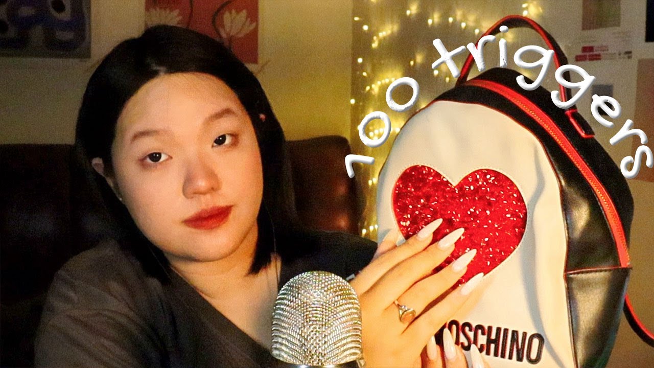 ASMR 100 Triggers to Find Your Tingle (long nail tapping/scratching/brushing/mouth sound and a lot)