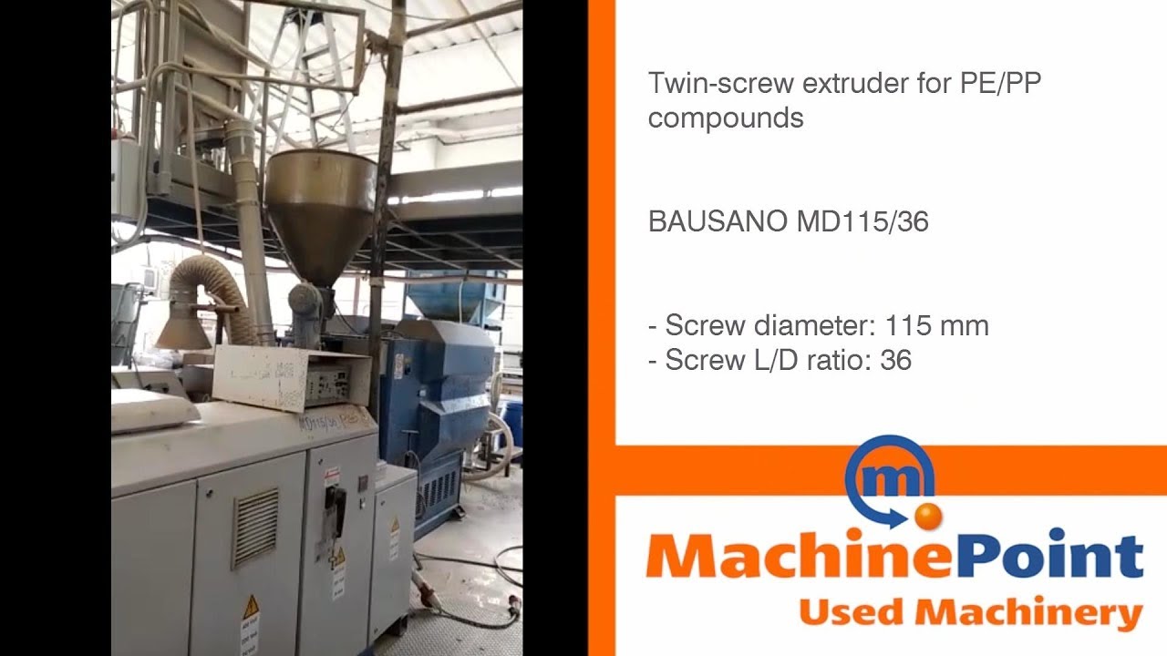 BAUSANO MD115/36  Used TWIN-SCREW EXTRUDER FOR PE/PP COMPOUNDS - MachinePoint