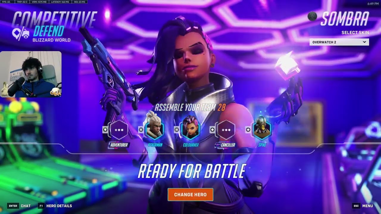 COLOURHEX - 40 ELIMS  -  SOMBRA GAMEPLAY - OVERWATCH 2 SEASON 16