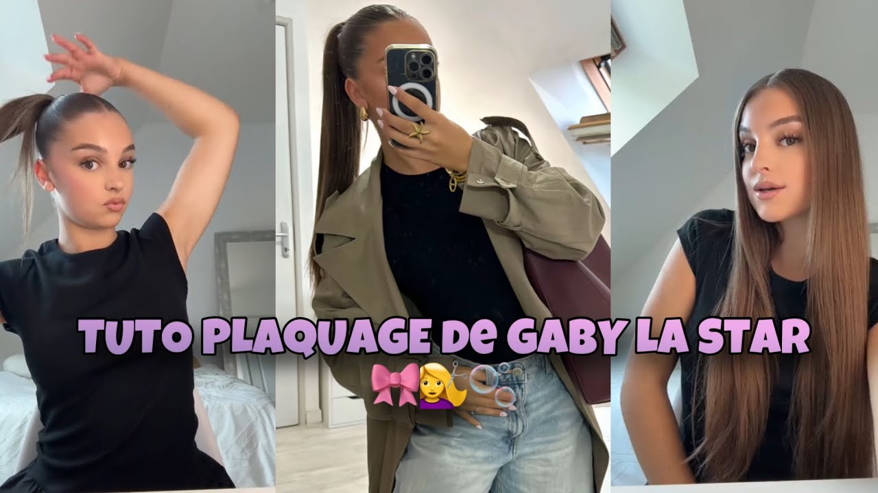 Tuto plaquage / coiffure 💇&zwj;♀️ queue haute ** plaquages clean ** : avec @gabypltt 🫧🦋