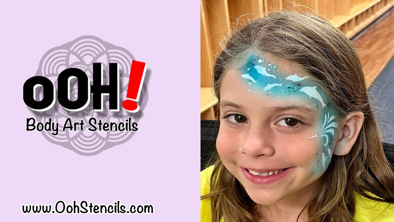 Dolphin Eye Airbrush Face Paint Demo | Ooh! Stencils