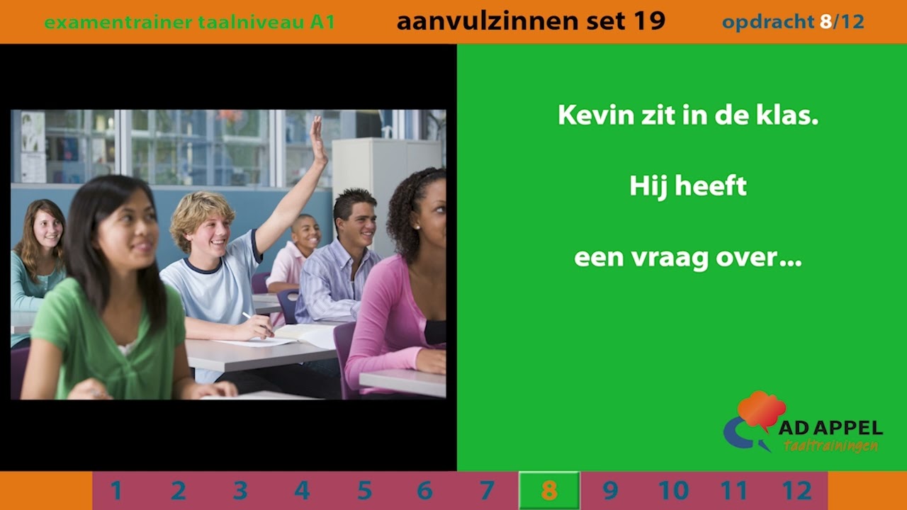 Inburgering A1 - examentrainer - Spreken - AANVULZINNEN Set 19