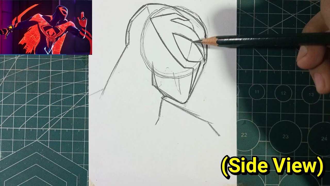 How to Draw Spider-man 2099 (Miguel O'Hara) in SIDE VIEW | Spider-man Across The Spider-verse