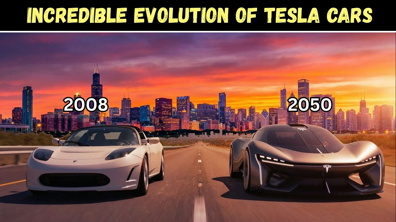 Шокирующая эволюция автомобилей Tesla — от Roadster до автономного будущего.