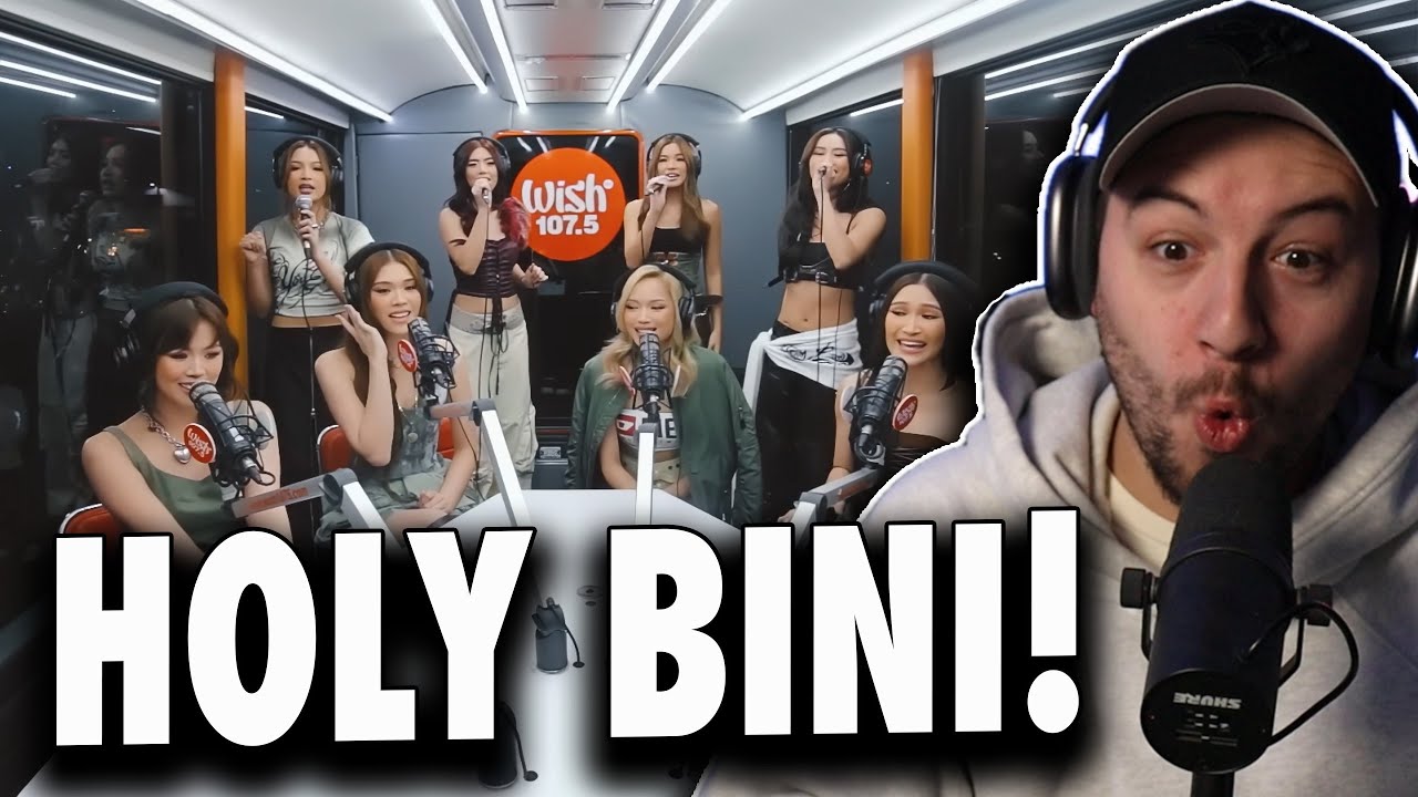 Реакция на выступление группы BINI с песней "Bikini" в прямом эфире на радиостанции Wish 107.5 Bus!