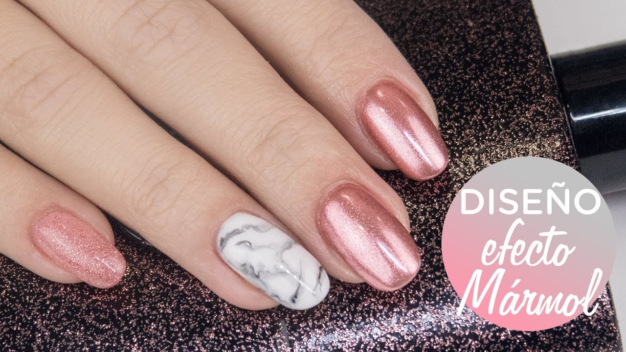 EFECTO MÁRMOL con esmalte permanente | Manicura24