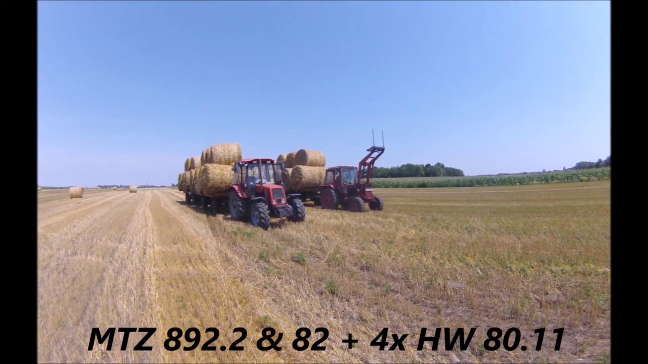 2017 Szalma Bála hordás ( MTZ 892.2 & MTZ 82 + Soma 500 és 4x HW 80.11 )