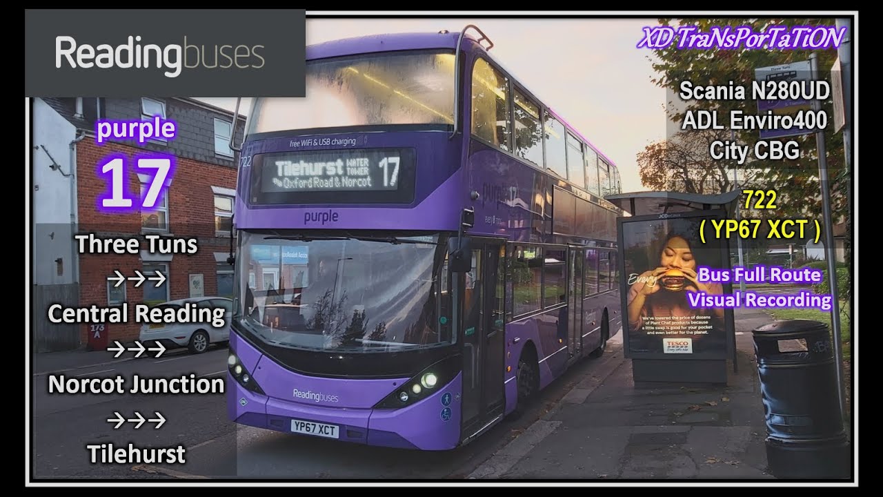 [Reading buses] purple 17 ~ Wokingham Road, Three Tuns ➝ Tilehurst, Water Tower