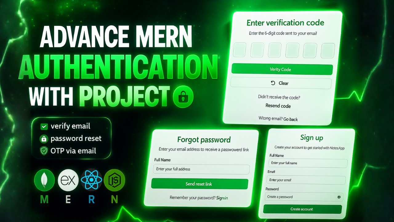 MERN Authentication Complete Guide | JWT, Email Verification, OTP, Forgot & Change Password