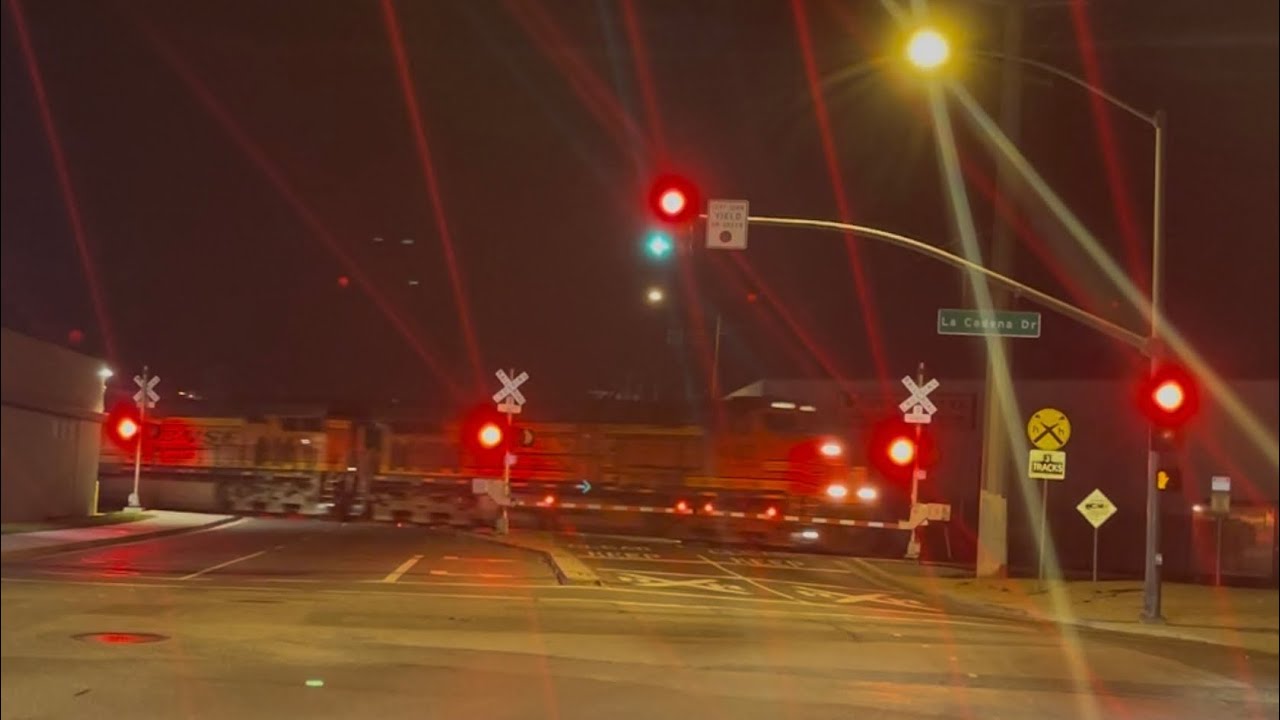 Westbound BNSF Colorful Stack/Baretable Train With A Nice K3LA Horng At Riverside, CA 