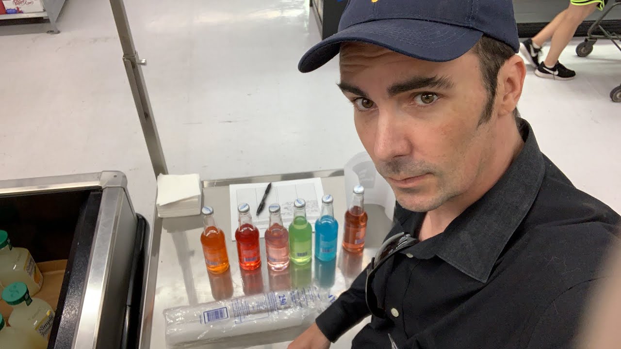 Sampling out wine coolers at Walmart.