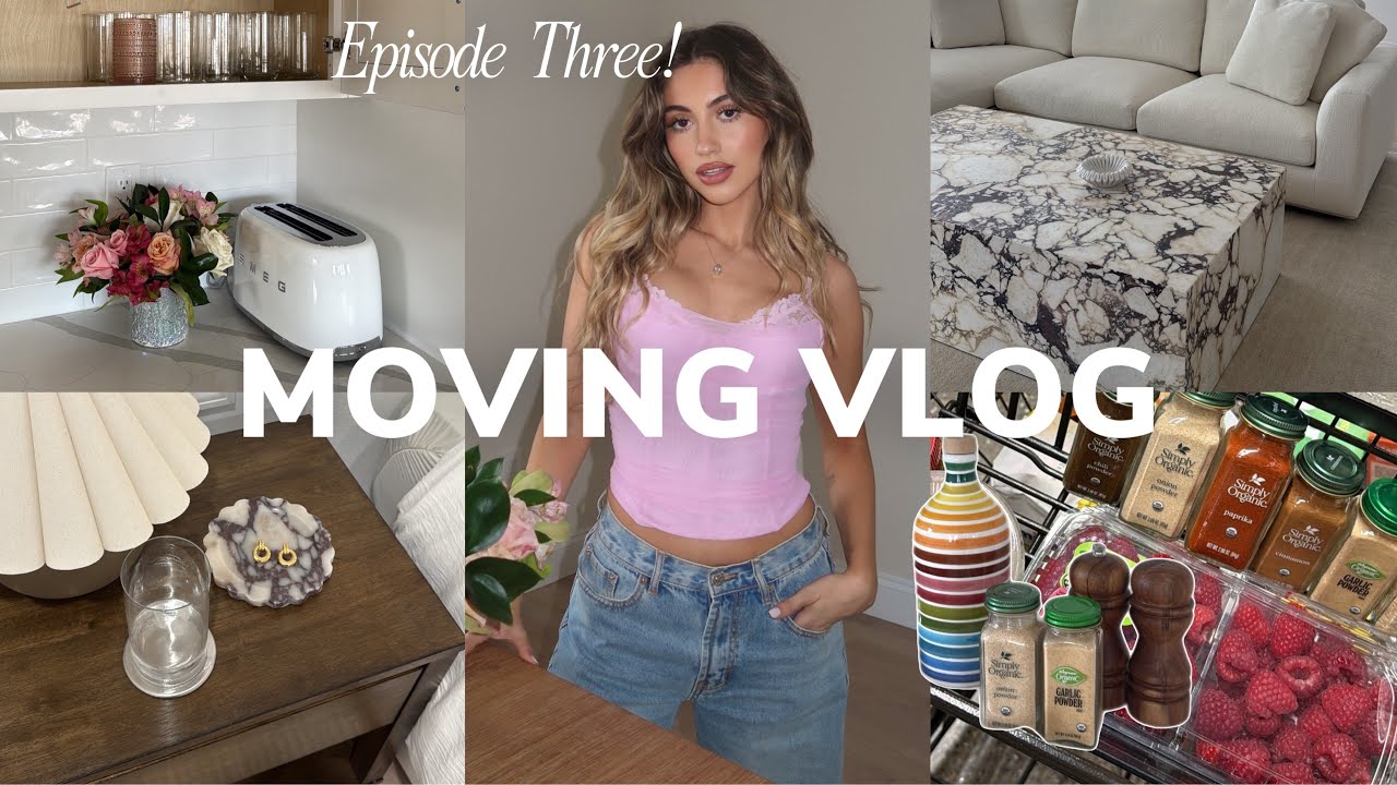 MOVING VLOG ep.3 📦 unpacking, new bed, first food shopping & girls night!!