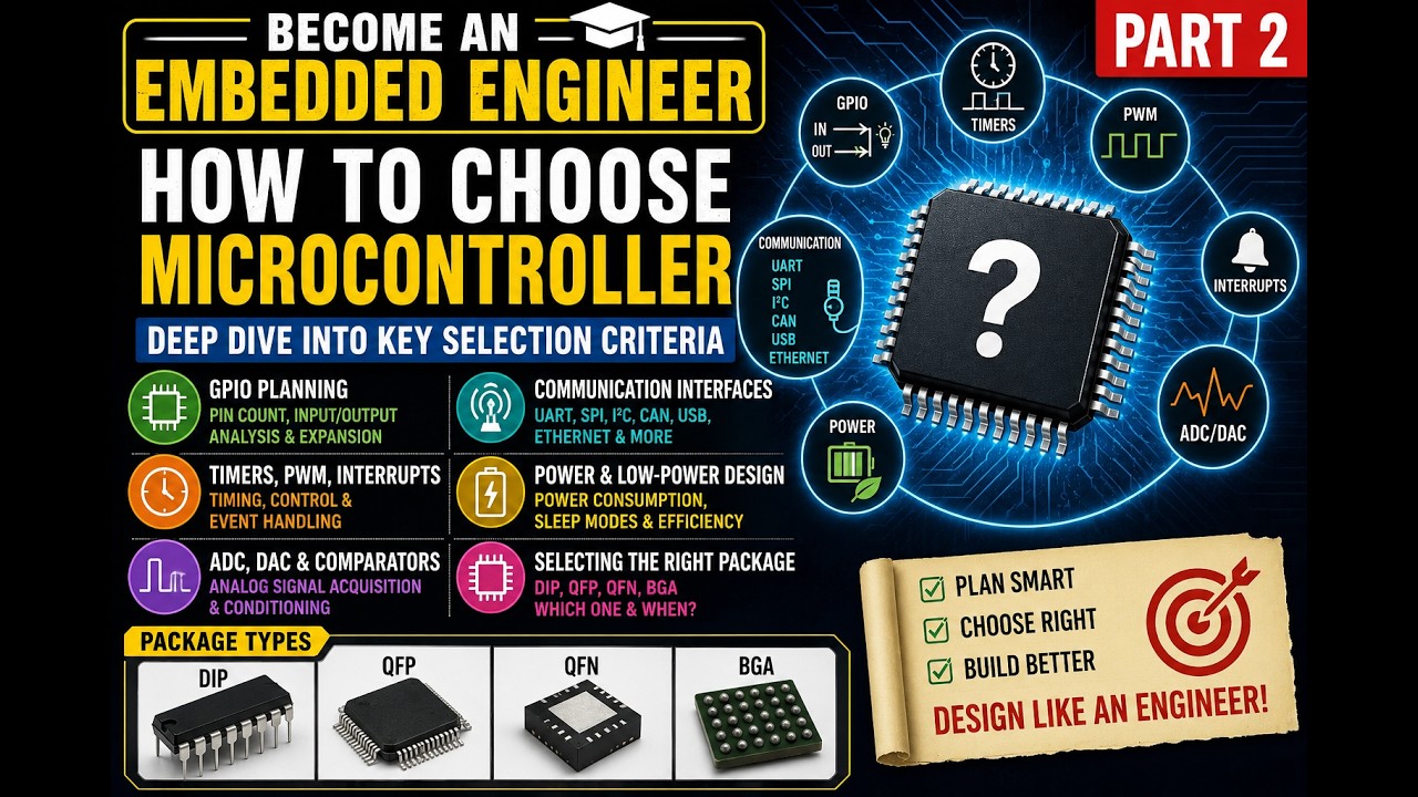 How to Choose the Right Microcontroller: GPIO, Timers, ADC, UART & Package Selection