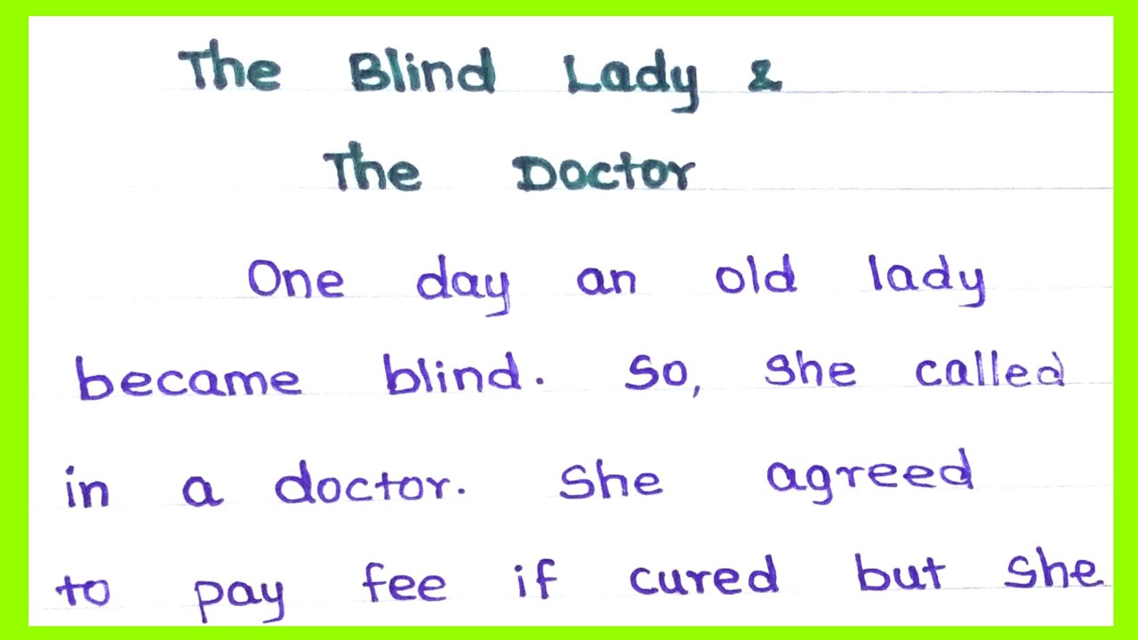 Story writing || The blind lady and the doctor story || story telling essay | JSJ JESY EDUCATION