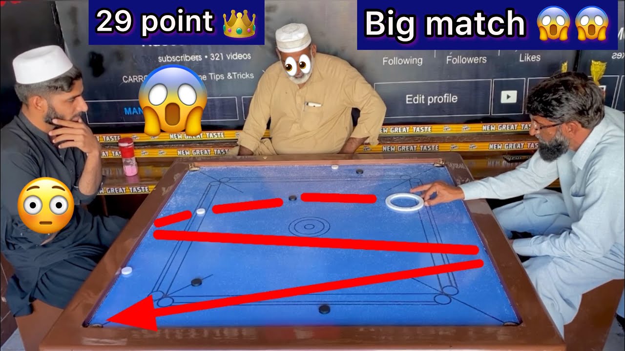 Big match first time unbelievable fight Raeesahmed (vs) sir Akram  ￼29 point Carrom board games👈￼￼￼