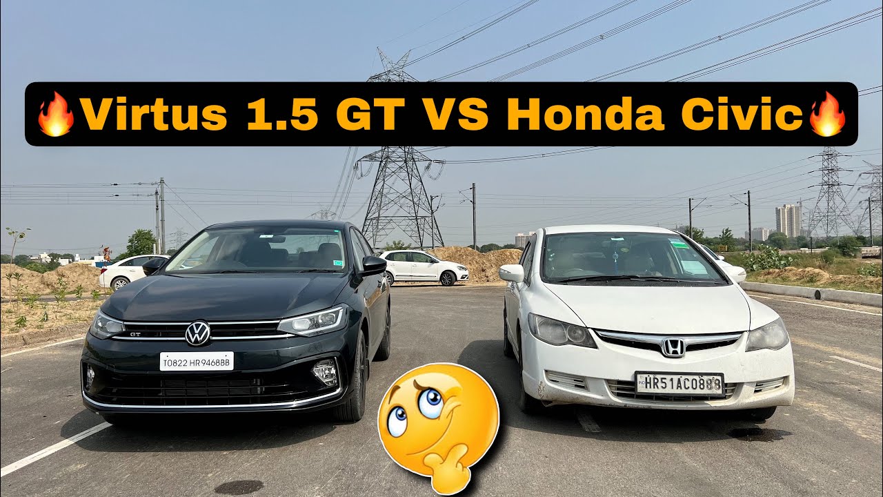 Volkswagen Virtus 1.5 GT VS Honda Civic Drag Race🚀| Honda🫡❤️               #vw #volkswagen #virtus