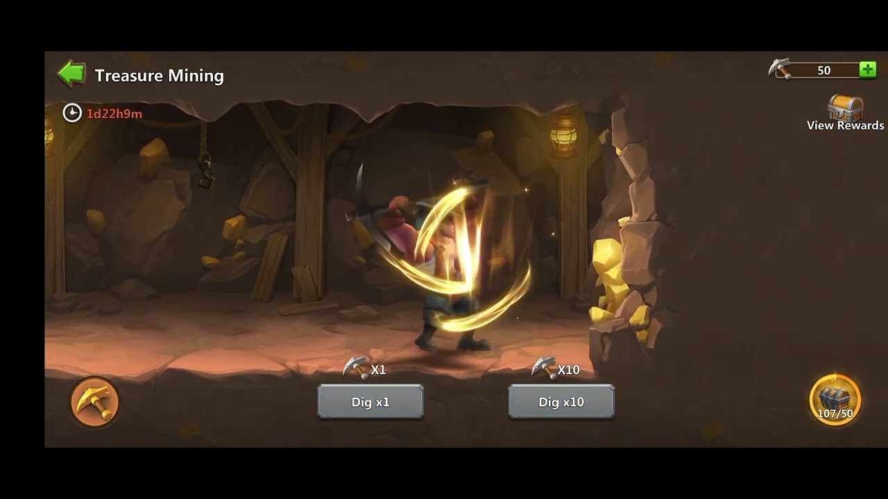 Castle Clash F2P March treasure mining