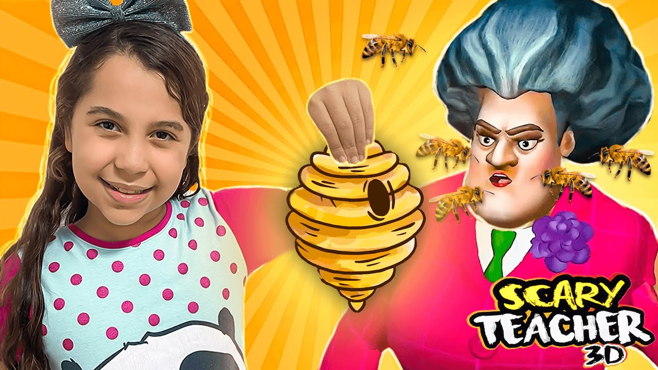 A PROFESSORA FOI ATACADA POR ABELHAS - Scary Teacher