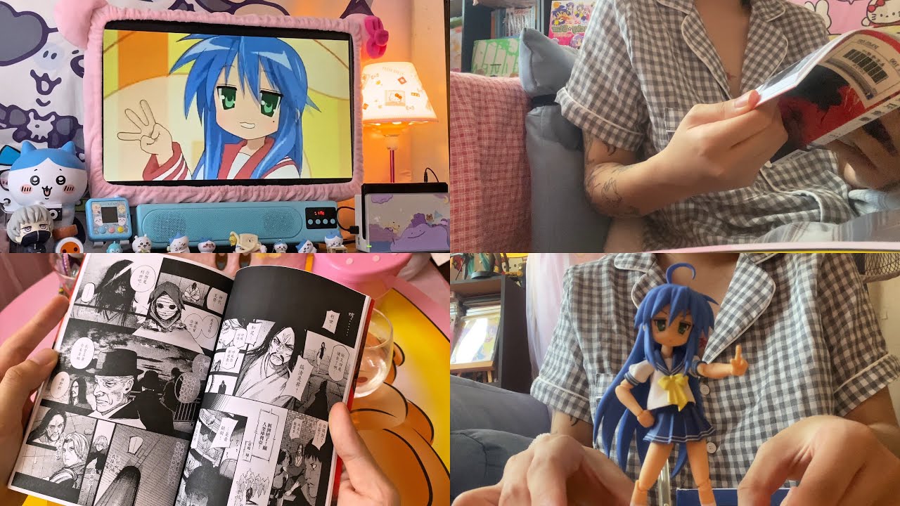 losercore homebody diaries ☘️ thrift haul, manga, lucky star !
