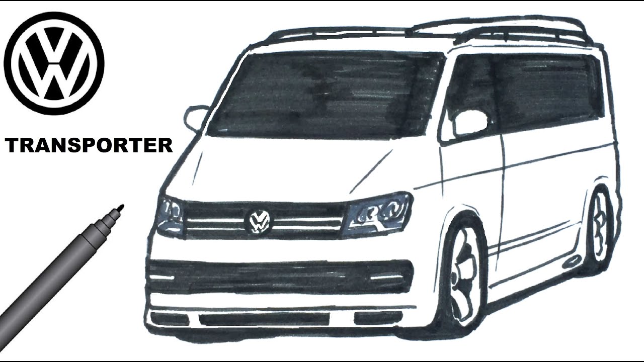 Easy Drawing Volkswagen Transporter I Kolay Volkswagen Transporter Çizimi