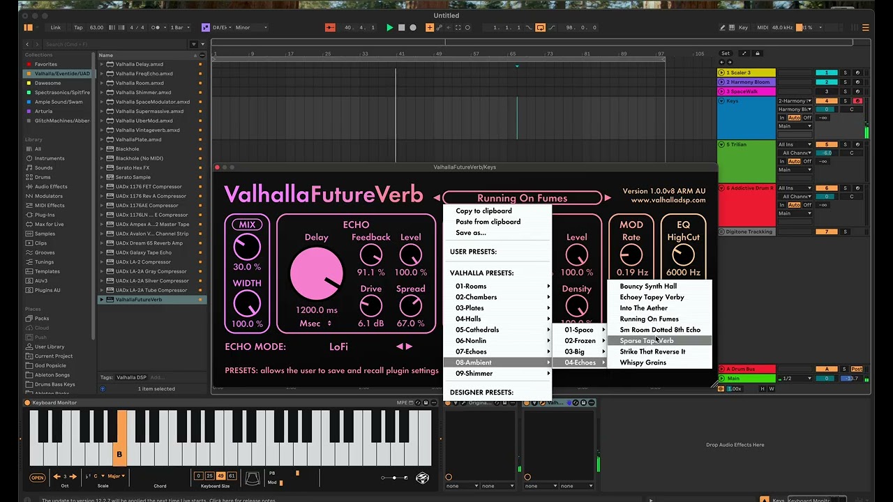 Новые настройки реверберации для плагина Valhalla FutureVerb и я их пробую