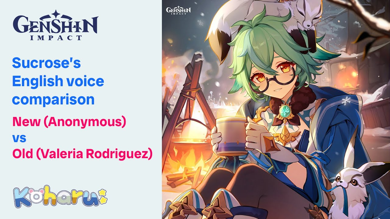 Genshin Impact - Sucrose's English VA comparison: Anonymous (new) vs Valeria Rodriguez (old)