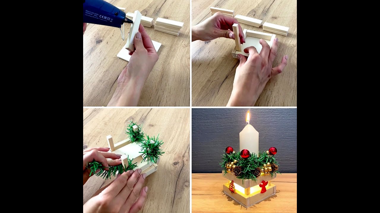 Come realizzare un portacandele in legno natalizio 😍