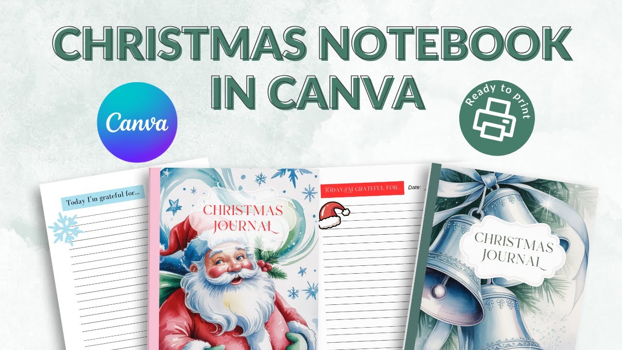 How to Design a Christmas Notebook in Canva 🎄 | Easy Aesthetic Holiday Notebook Tutorial #canva