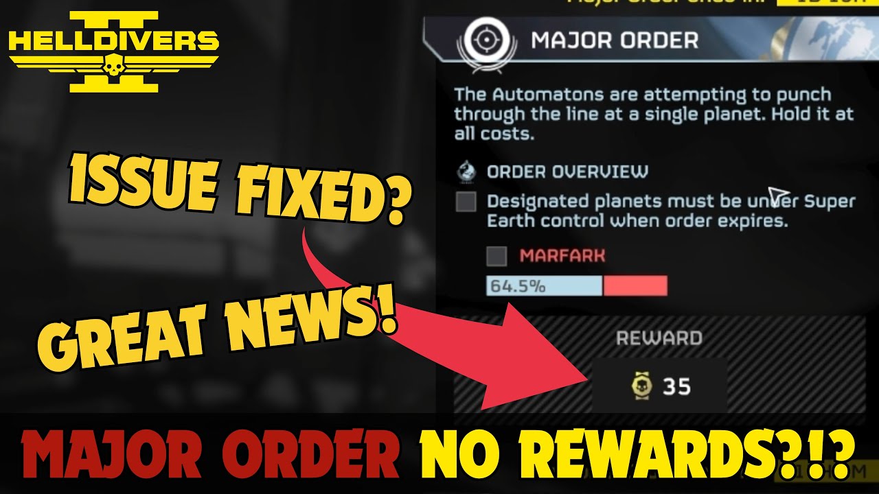 Why You Are NOT RECEIVEING Major Order REWARDS in Helldivers 2